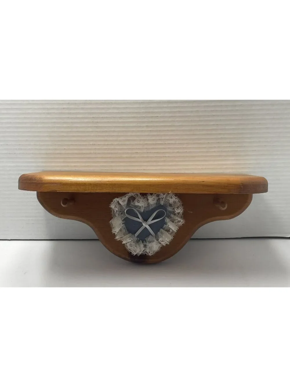 Vintage Style Wooden Wall Shelf with Heart Cutout Grandma Core Cottage Farmhouse